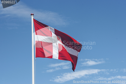 Image of Denmark flag in red and white colors