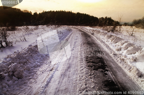 Image of winter road in rural areas