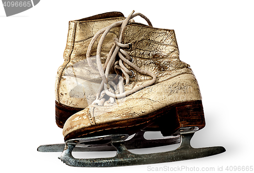 Image of One pair of women skates are towards each other