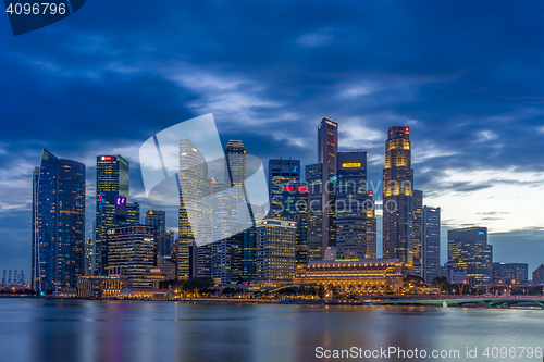 Image of  Singapore financial district skyline