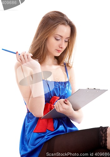 Image of girl with notepad