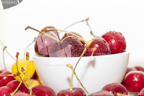 Image of juicy and ripe cherries.