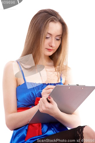 Image of girl with notepad