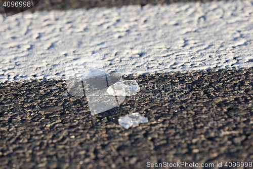 Image of glass on the pavement