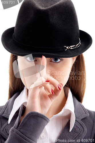 Image of girl in black hat