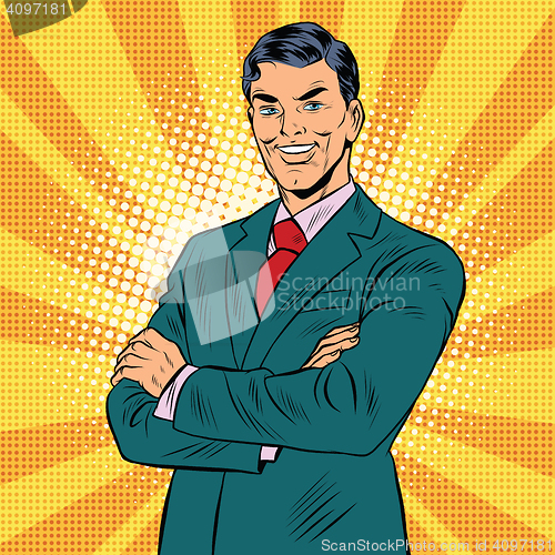 Image of successful retro businessman