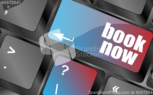 Image of Book now button on keyboard key, web icon, web button vector, keyboard keys, keyboard button