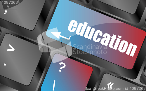 Image of Computer keyboard with key education, internet learn concept vector, keyboard keys, keyboard button