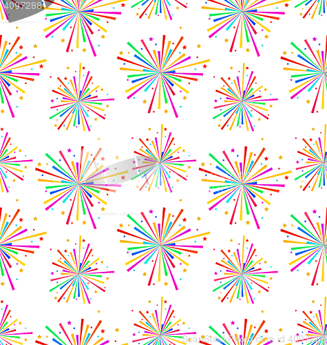 Image of Seamless Texture with Multicolored Firework for Holiday