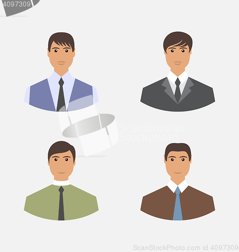 Image of Avatar set front portrait office manager for web design 