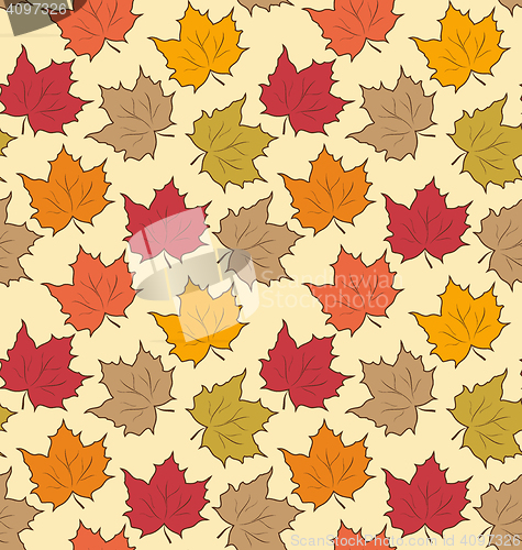 Image of Seamless Pattern of Maple Leaves