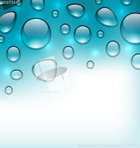 Image of Water abstract background with drops, place for your text