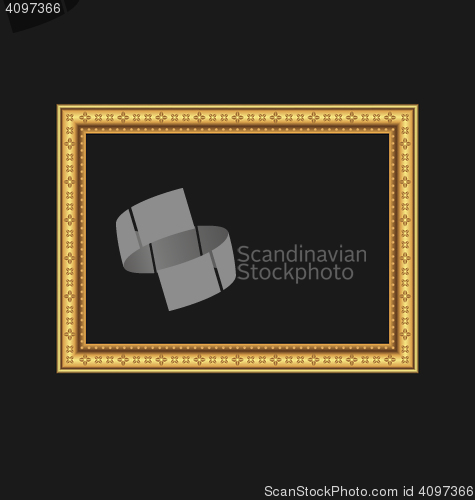 Image of Vintage picture frame isolated on black background