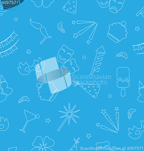 Image of Seamless Pattern with White Silhouettes Carnival and Holiday Obj