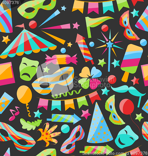 Image of Carnival Seamless Texture with Colorful Cirsus Objects