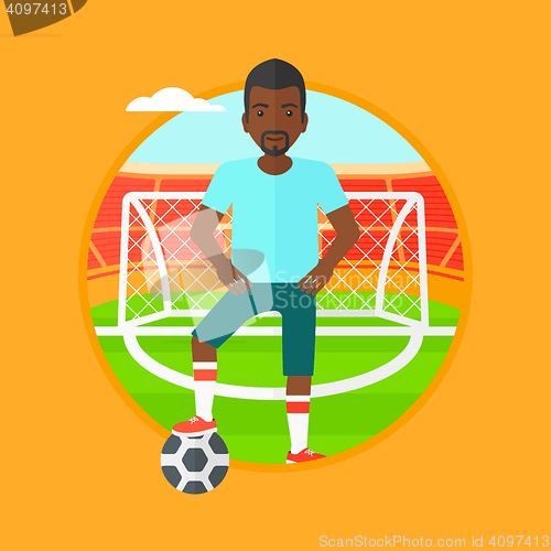 Image of Football player with ball vector illustration.