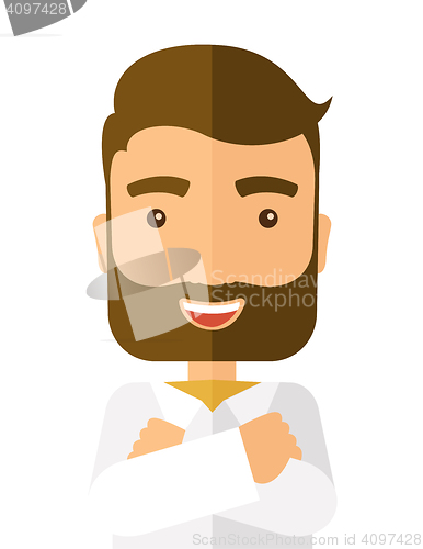 Image of Man with cross arms.