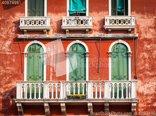 Image of 300 years old venetian palace facade from Canal Grande