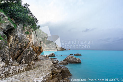 Image of Agios Nikitas Lefkas island at dusk