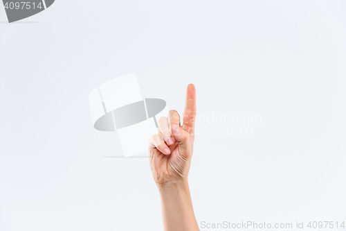 Image of man\'s hand isolated on white background