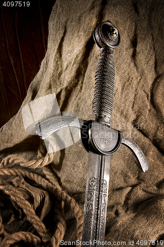 Image of smart sword of the knight of the middle ages