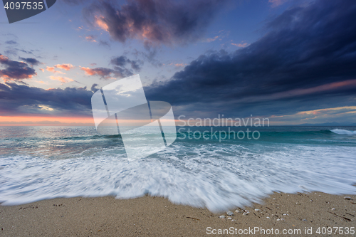 Image of sunest waves  Kathisma Lefkada 