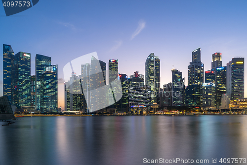 Image of  Singapore financial district skyline