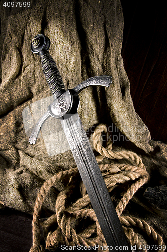 Image of smart sword of the knight of the middle ages