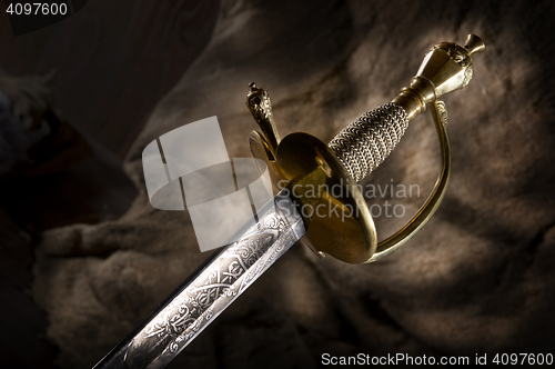 Image of Ancient sabre. A smart variant of the fighting weapon