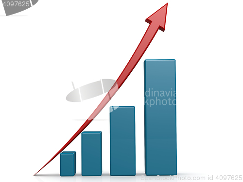 Image of Upward graph with blue bar