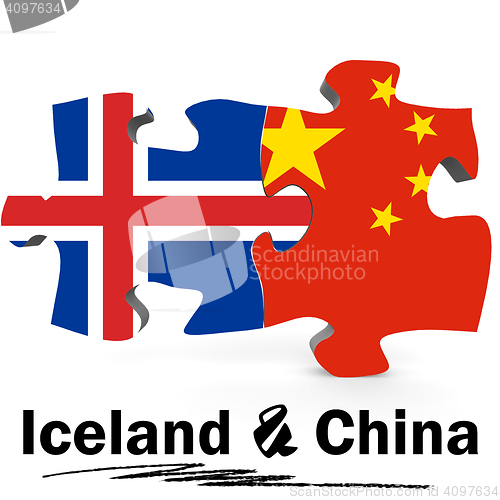 Image of China and Iceland flags in puzzle 