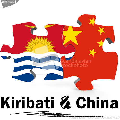 Image of China and Kiribati flags in puzzle 