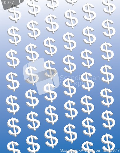 Image of Dollar on Blue Pattern