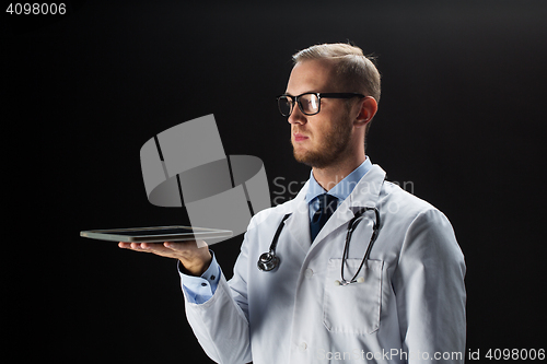 Image of doctor with tablet pc and stethoscope