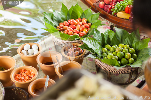 Image of Eggs, fruit, and vegetables