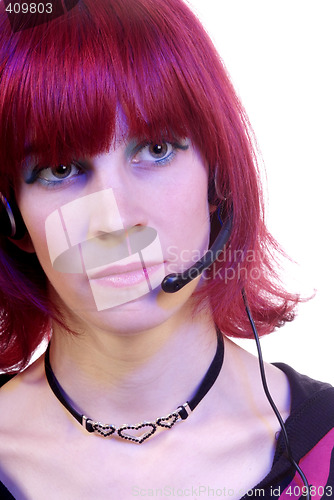 Image of woman with headset