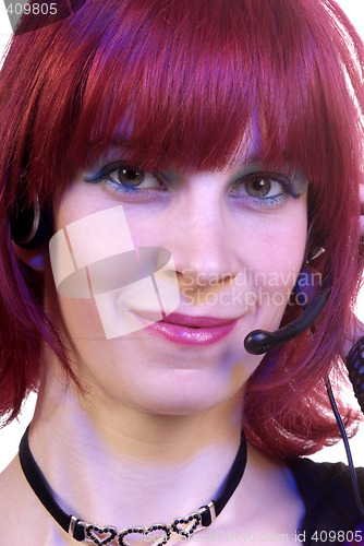 Image of woman with headset