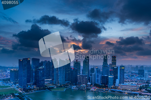 Image of  Singapore financial district skyline