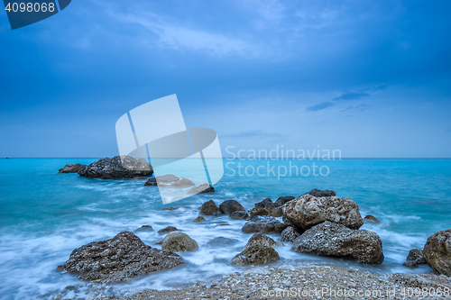 Image of Agios Nikitas Lefkas island at dusk