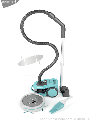 Image of Three types of vacuum cleaners