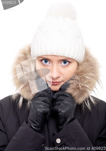 Image of Girl in winter clothes