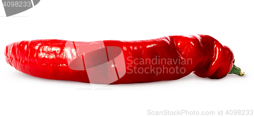 Image of Closeup of red hot chili peppers lying