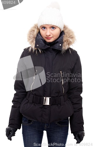 Image of Girl in winter clothes