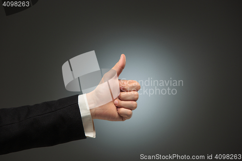 Image of Business Man Hand and OK Sign Action