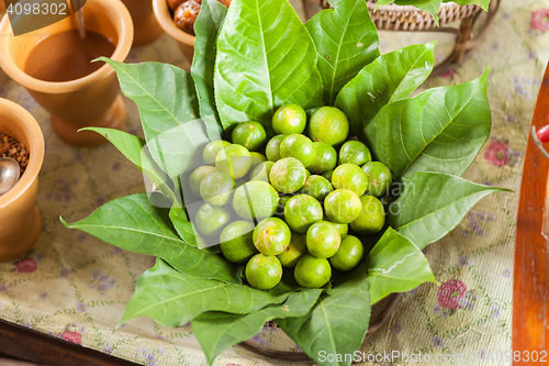 Image of Limes in leaves