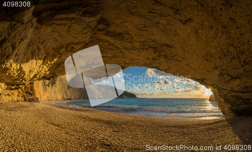 Image of Porto Katsiki beach sunset on Lefkada island in Greece 