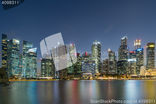 Image of  Singapore financial district skyline