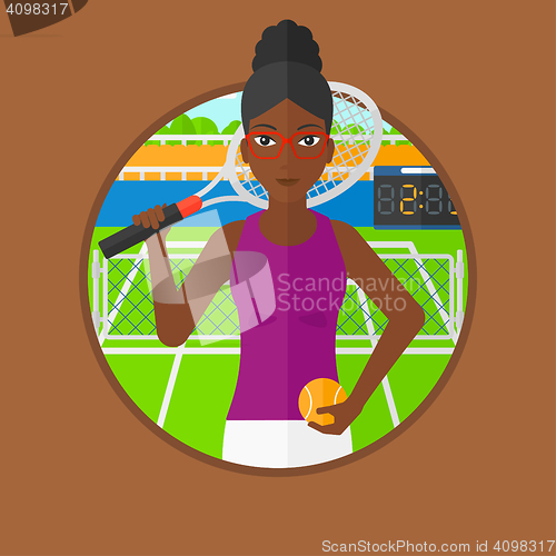 Image of Female tennis player vector illustration.