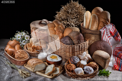 Image of Still Life With Bread In Russian National Style
