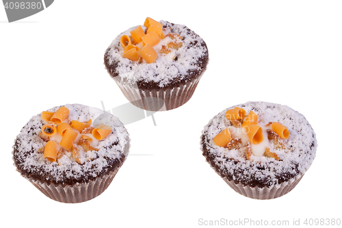 Image of Three Cakes On Isolated Background